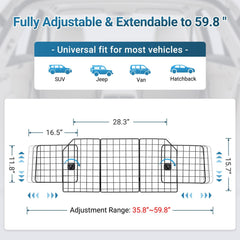 rabbitgoo Dog Car Barrier side panels shown beside the main panel.
