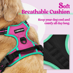 rabbitgoo dog harness front leash attachment clip in close-up.