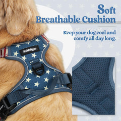 rabbitgoo Dog Harness close-up showing the front metal leash attachment.