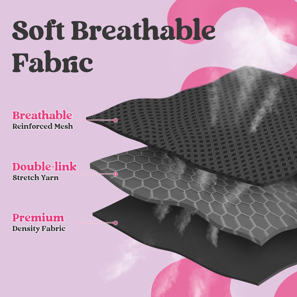 rabbitgoo small dog harness close-up showing its breathable mesh fabric and soft edges.