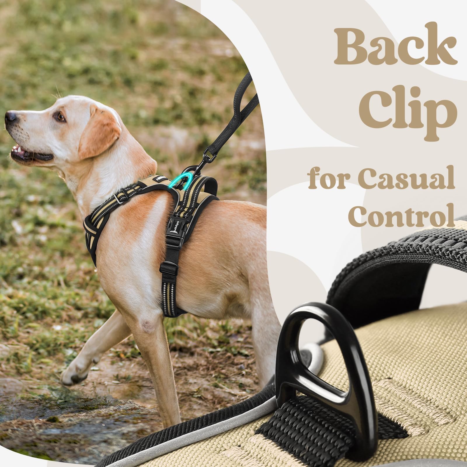 rabbitgoo Dog Harness detail showing the soft inner padding and smooth edges.