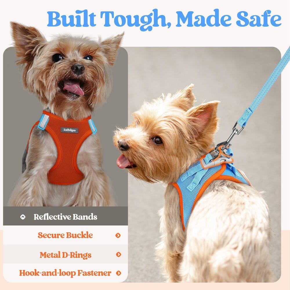 rabbitgoo dog harness close-up showing the reflective bands