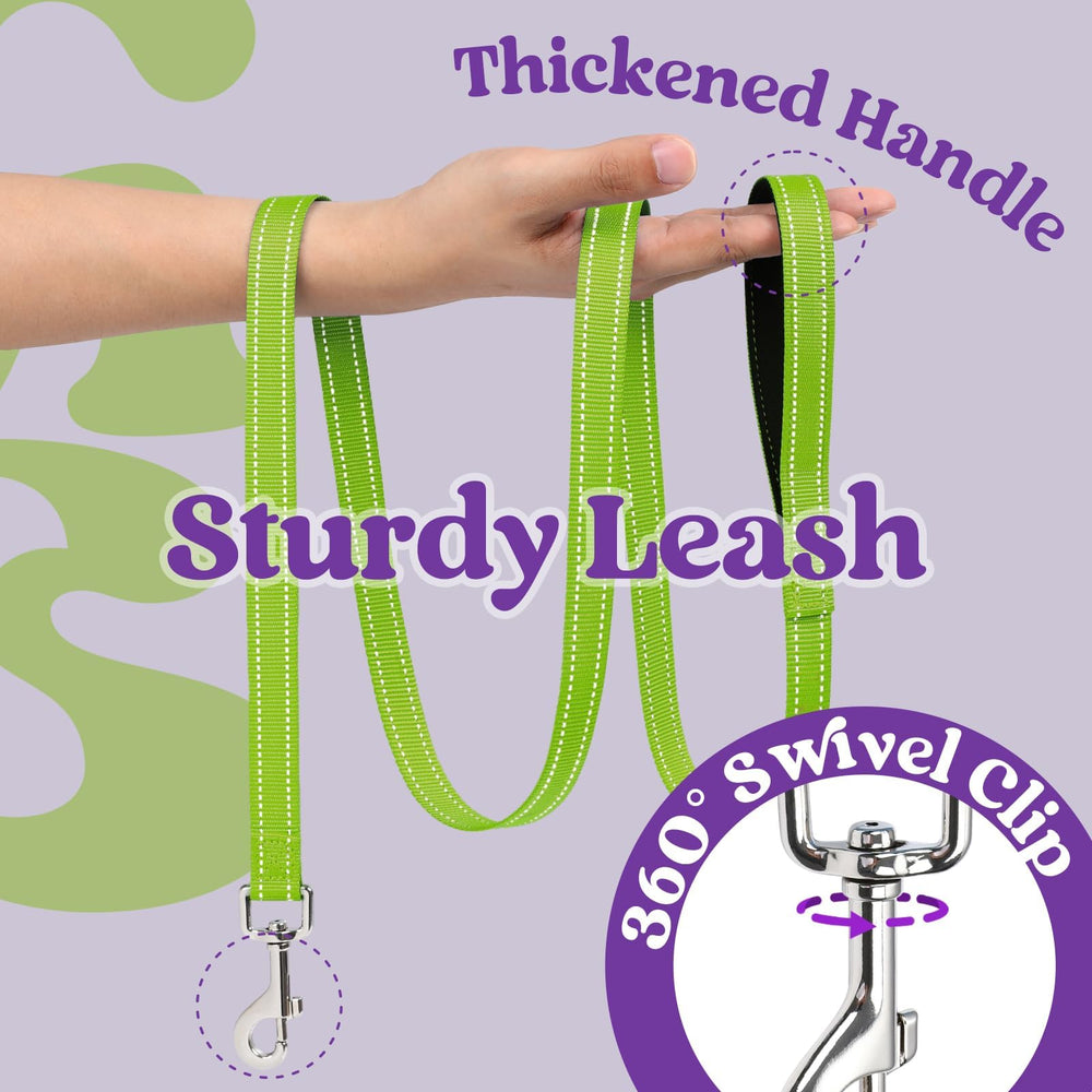 rabbitgoo dog harness detail showing the reflective strips