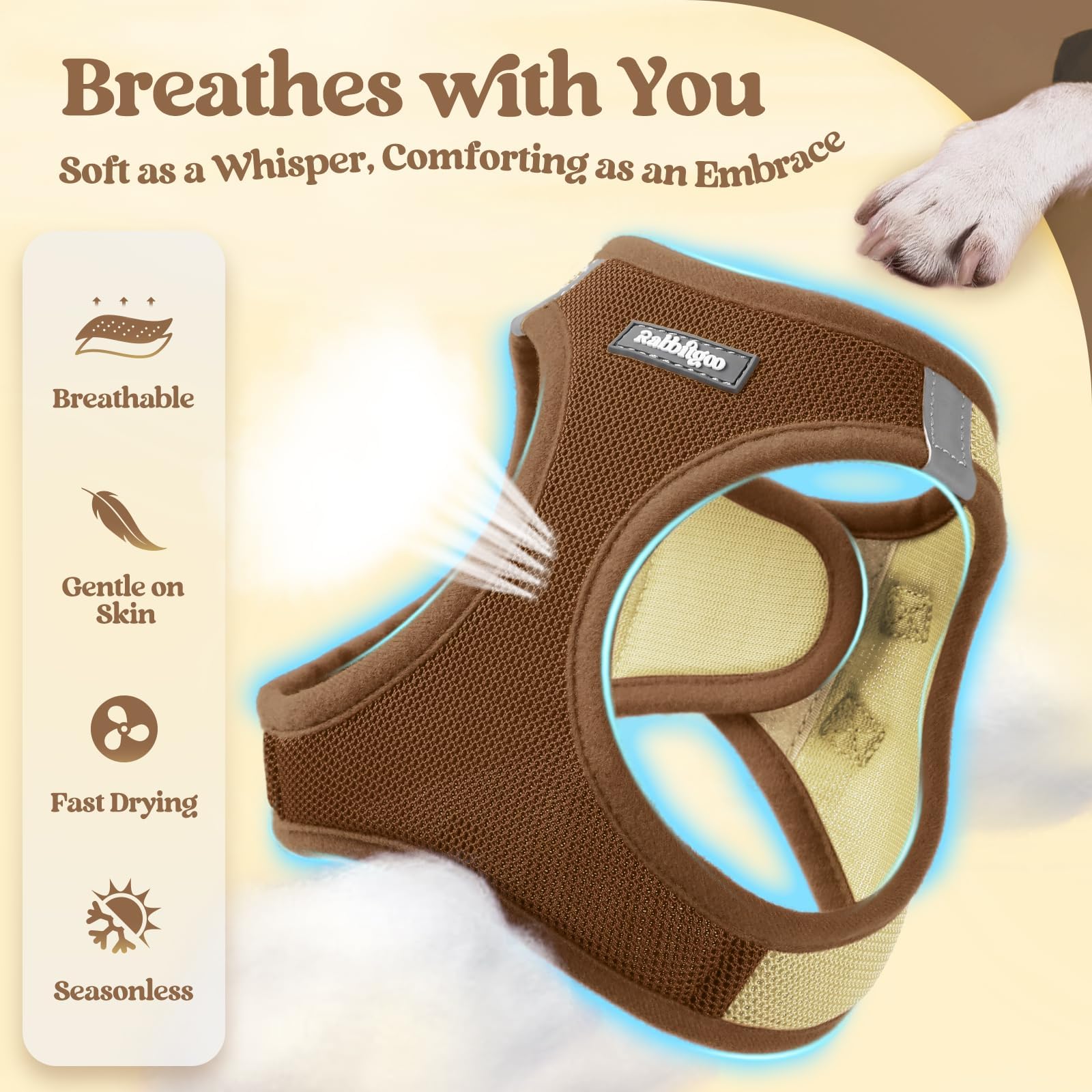 rabbitgoo dog harness showing its step-in vest design