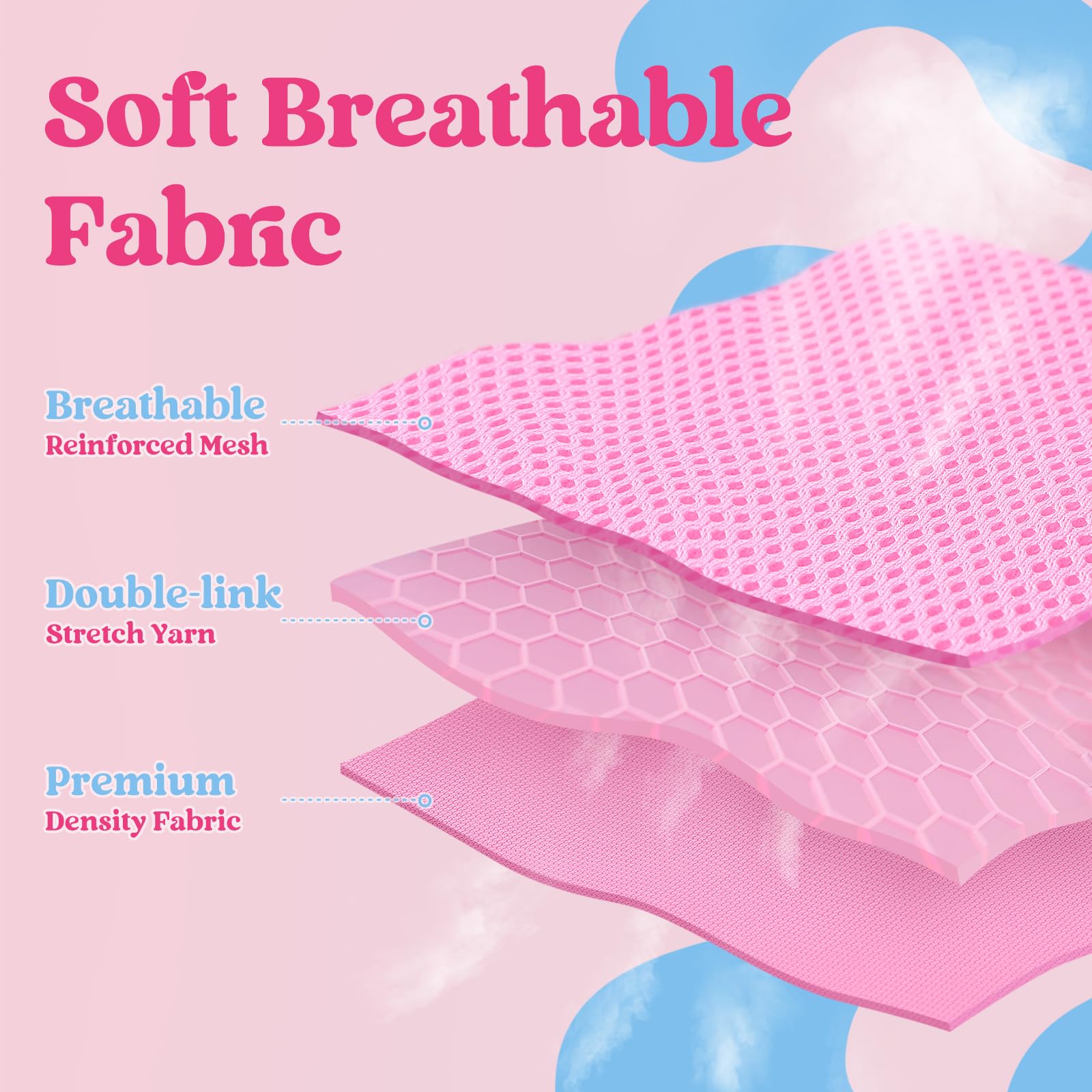 rabbitgoo dog harness close-up showing its breathable mesh fabric.