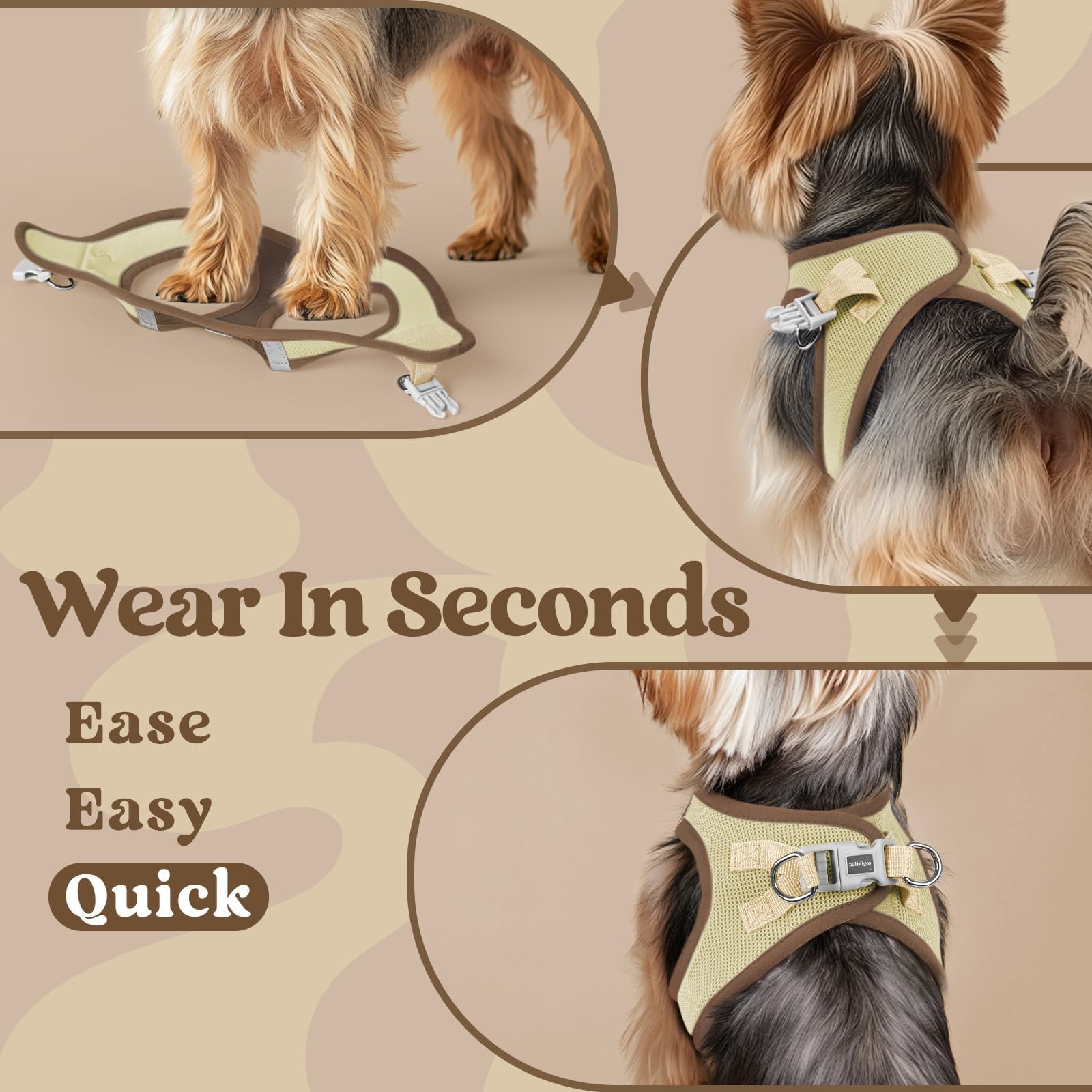 rabbitgoo Harness with its D-rings for leash attachment.