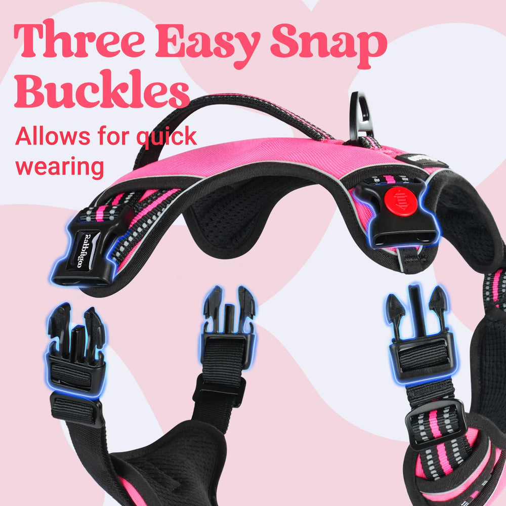 rabbitgoo Large Dog Harness close-up of the breathable mesh and padded edges.