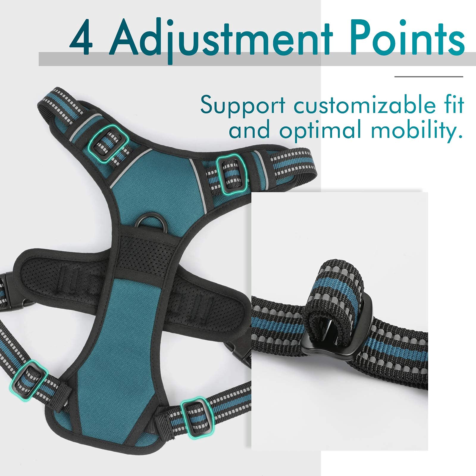 rabbitgoo small dog harness front metal leash attachment clip.