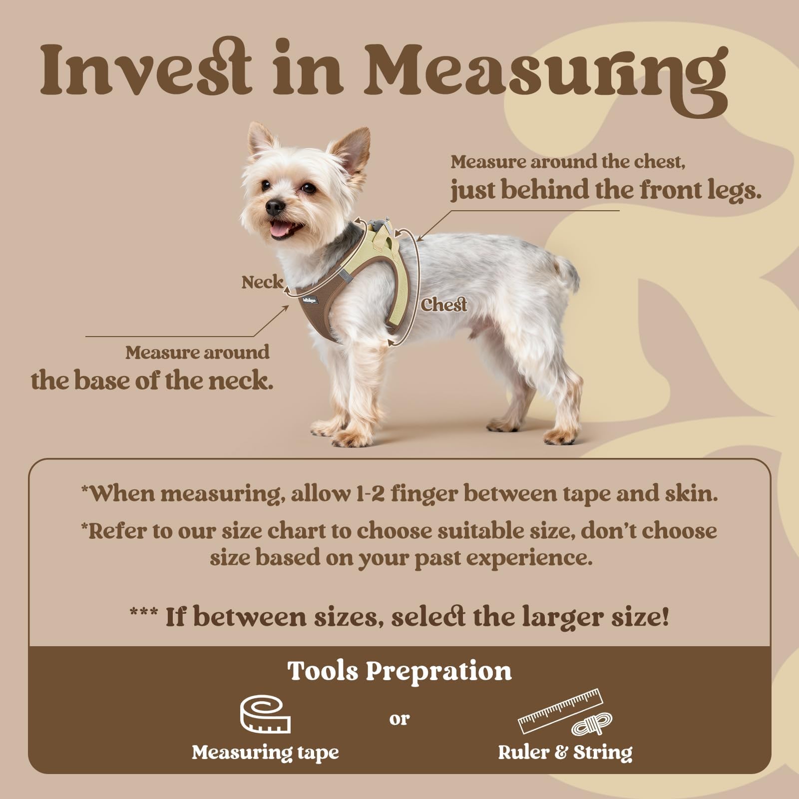 rabbitgoo Small Dog Harness close-up of its quick-dry air mesh and soft edge.