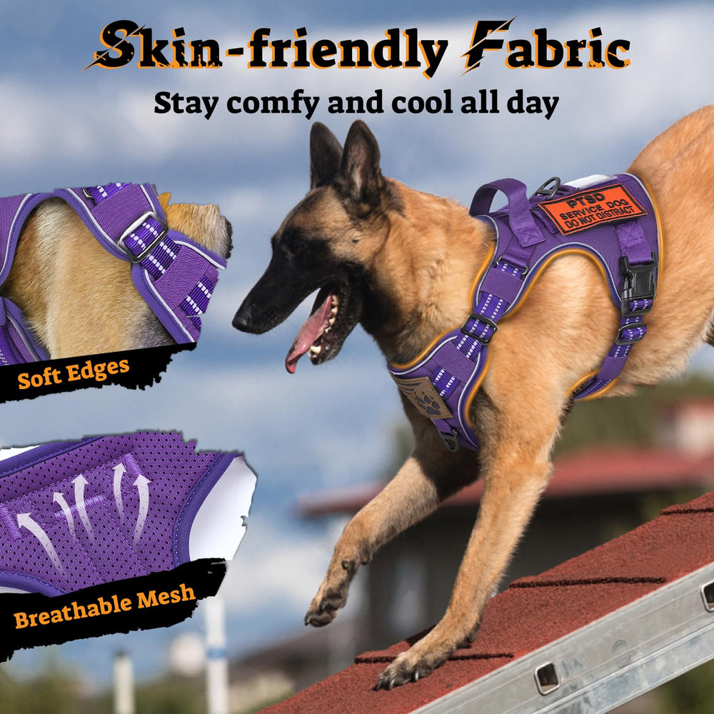 rabbitgoo Tactical Dog Harness adjustable shoulder and chest straps.