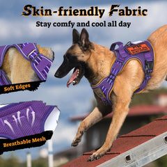 rabbitgoo Tactical Dog Harness adjustable shoulder and chest straps.