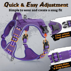 rabbitgoo Tactical Dog Harness side panels with hook-and-loop sections.
