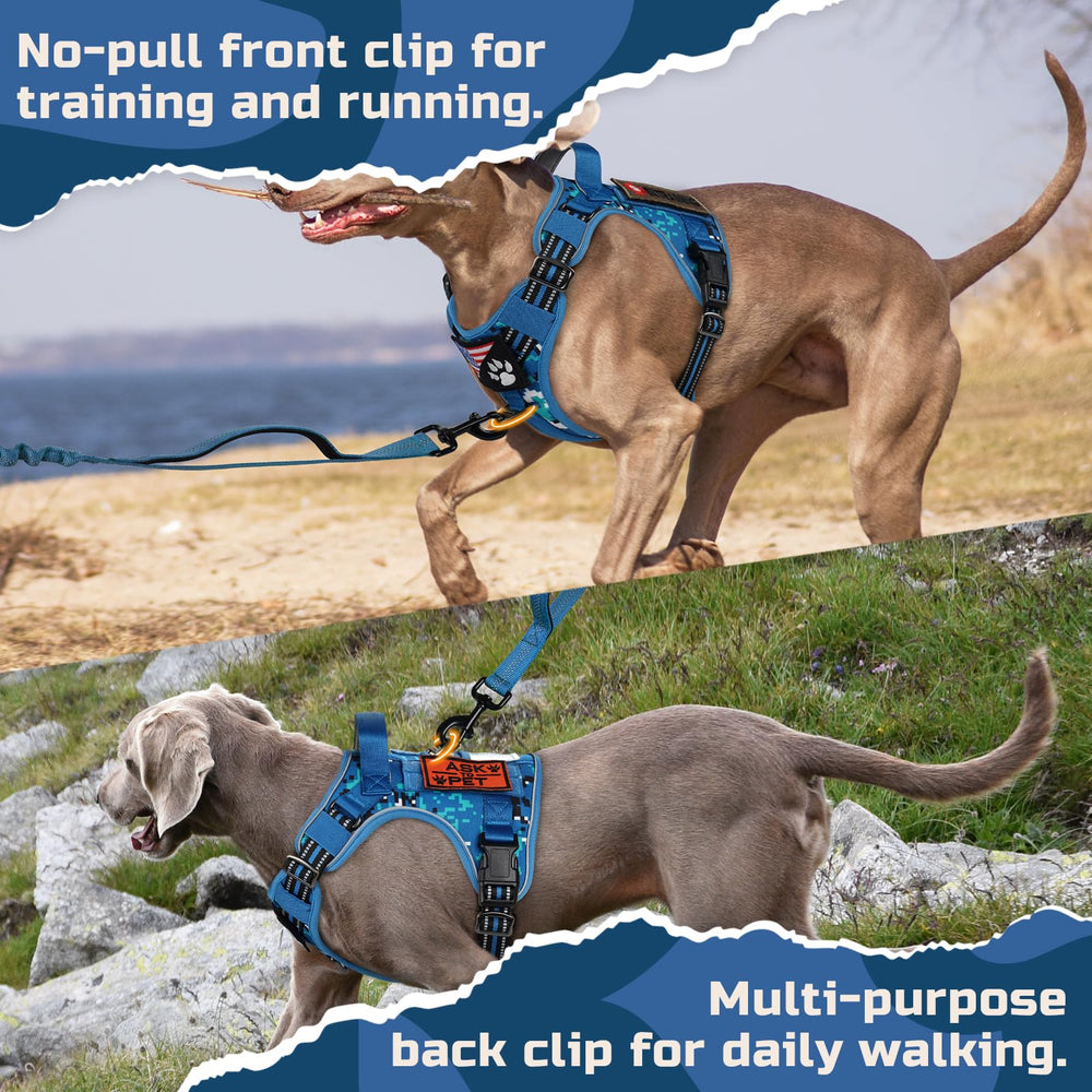 rabbitgoo Tactical Dog Harness Velcro panel for patches or a name tag.