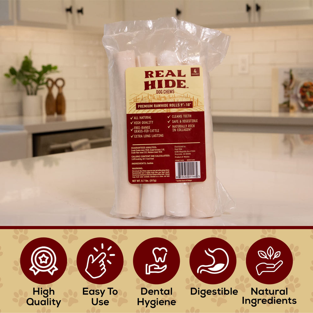 Real Hide dog chew roll shown from an alternate angle.