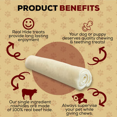Real Hide dog chew roll showing its rolled shape.