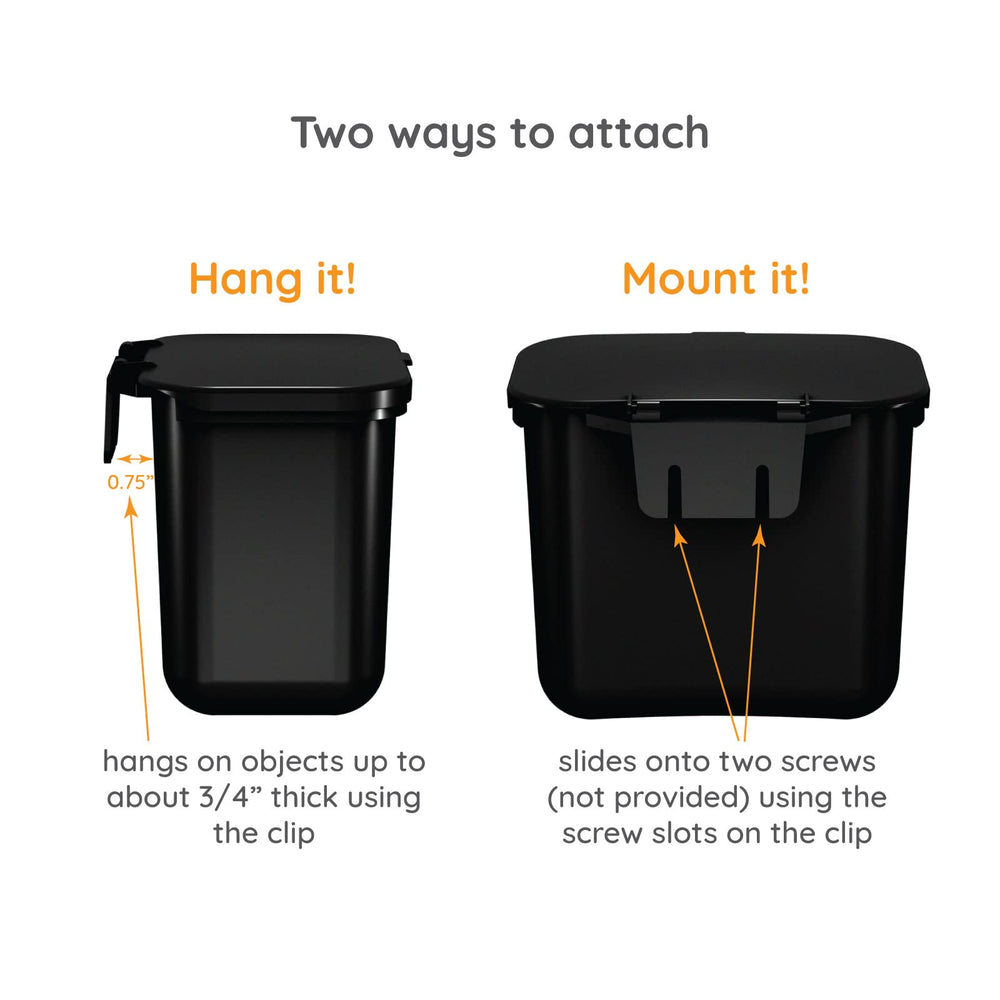Recycling Rules Hanging Wastebasket lid shown in a close-up view.