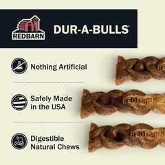 Redbarn Dur-A-Bulls Large Braids close-up showing the chew's braided texture.