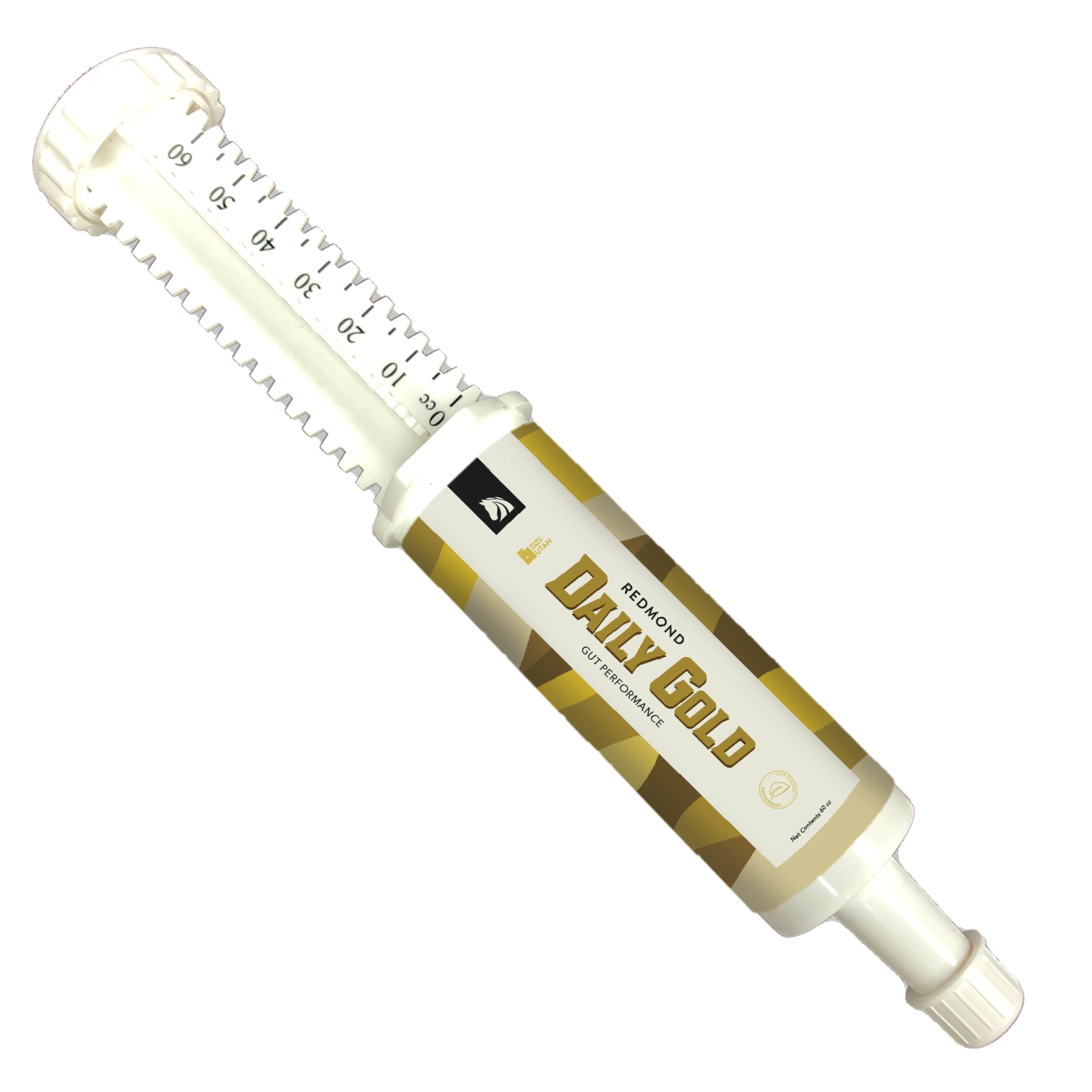 REDMOND Daily Gold horse paste syringe shown from the front.