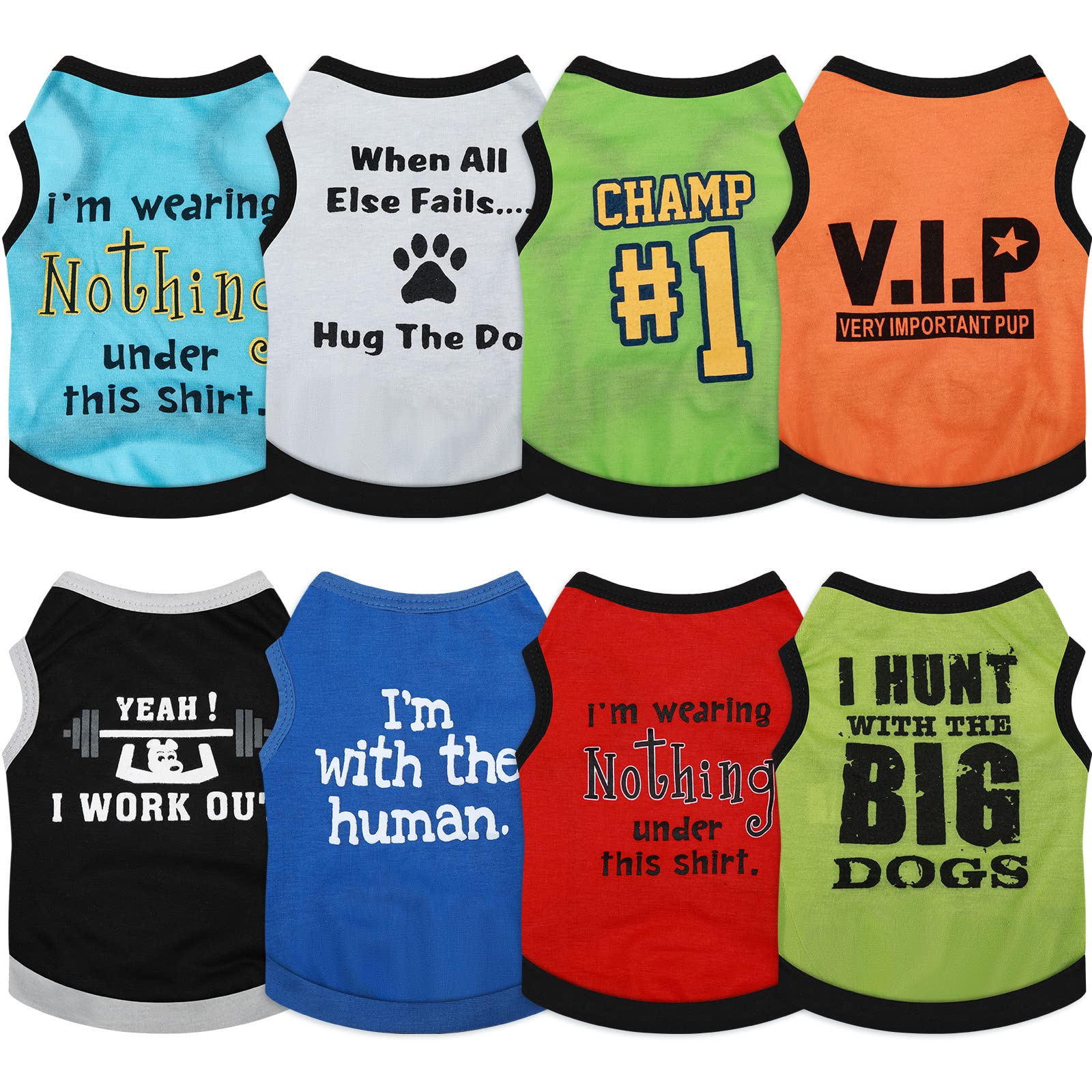 Reginary dog shirts shown from the front.