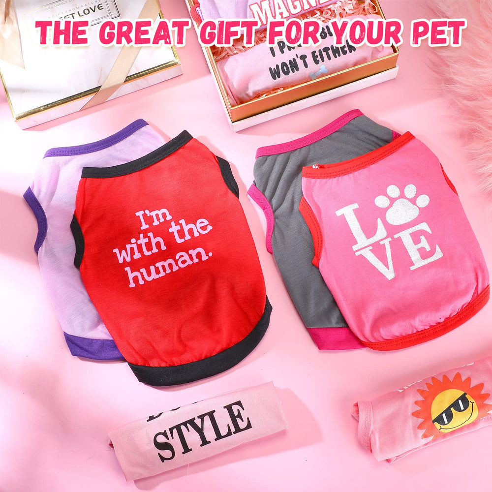 Reginary dog shirts with a size guide for checking a small pet’s measurements.