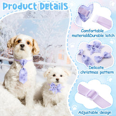 Reginary puppy bowties shown in a snowflake-inspired winter style.