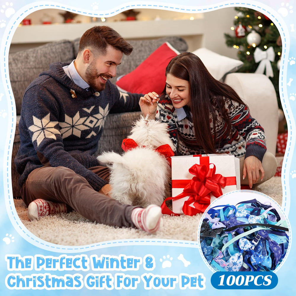 Reginary winter pet tie set shown worn by a pet.
