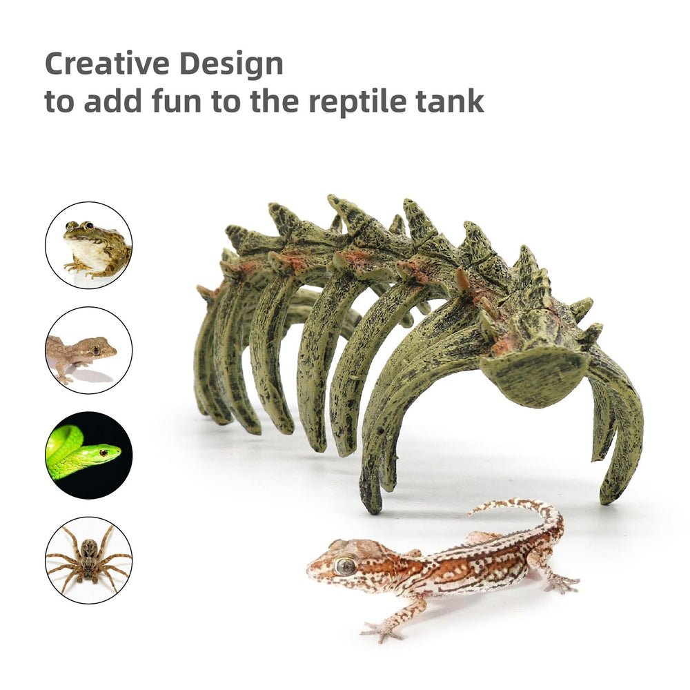 Relaqcc aquarium skull ornament presented as a cave feature for a fish habitat.