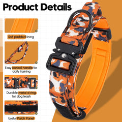 Relux Tactical Dog Collar featuring its Camo Orange camouflage pattern.