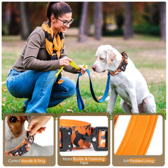 Relux Tactical Dog Collar showing the chrome-plated metal D-ring.