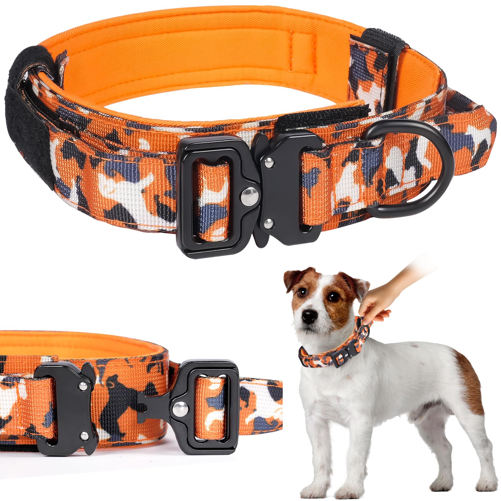 Relux Tactical Dog Collar size guide showing the available neck ranges.
