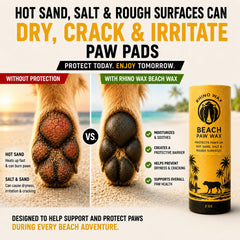 Rhino Wax Beach Paw Wax balm shown in a close-up view.
