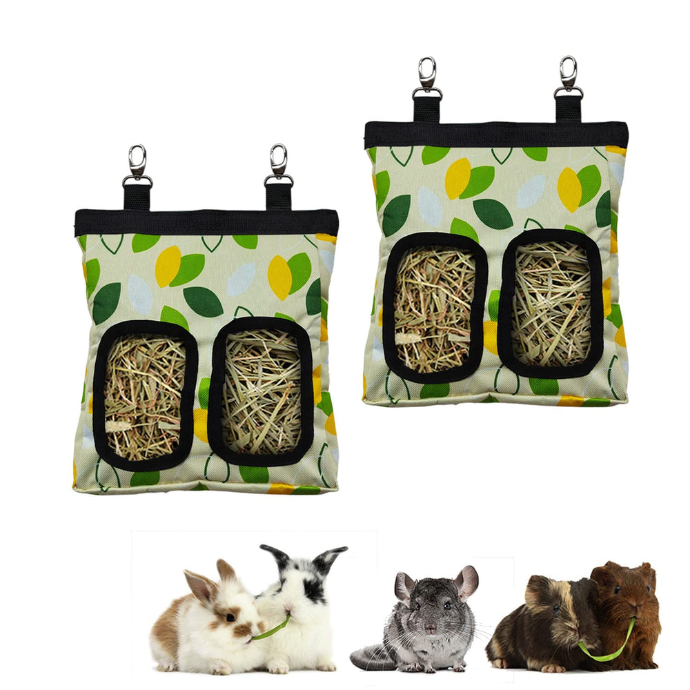RIOUSSI Greenleaf guinea pig hay feeder bag shown from the front.