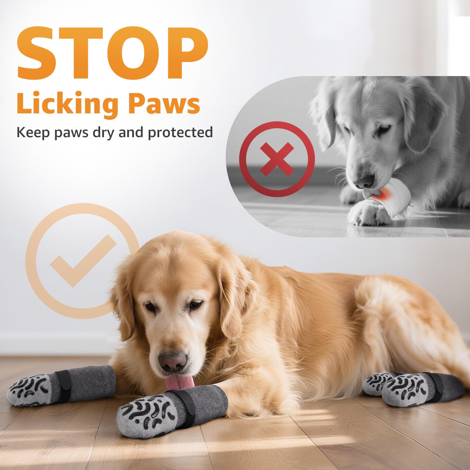 Roilpet dog socks shown with the adjustable straps visible.