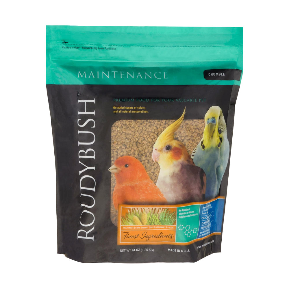 RoudyBush Daily Maintenance Bird Food package shown from the front.