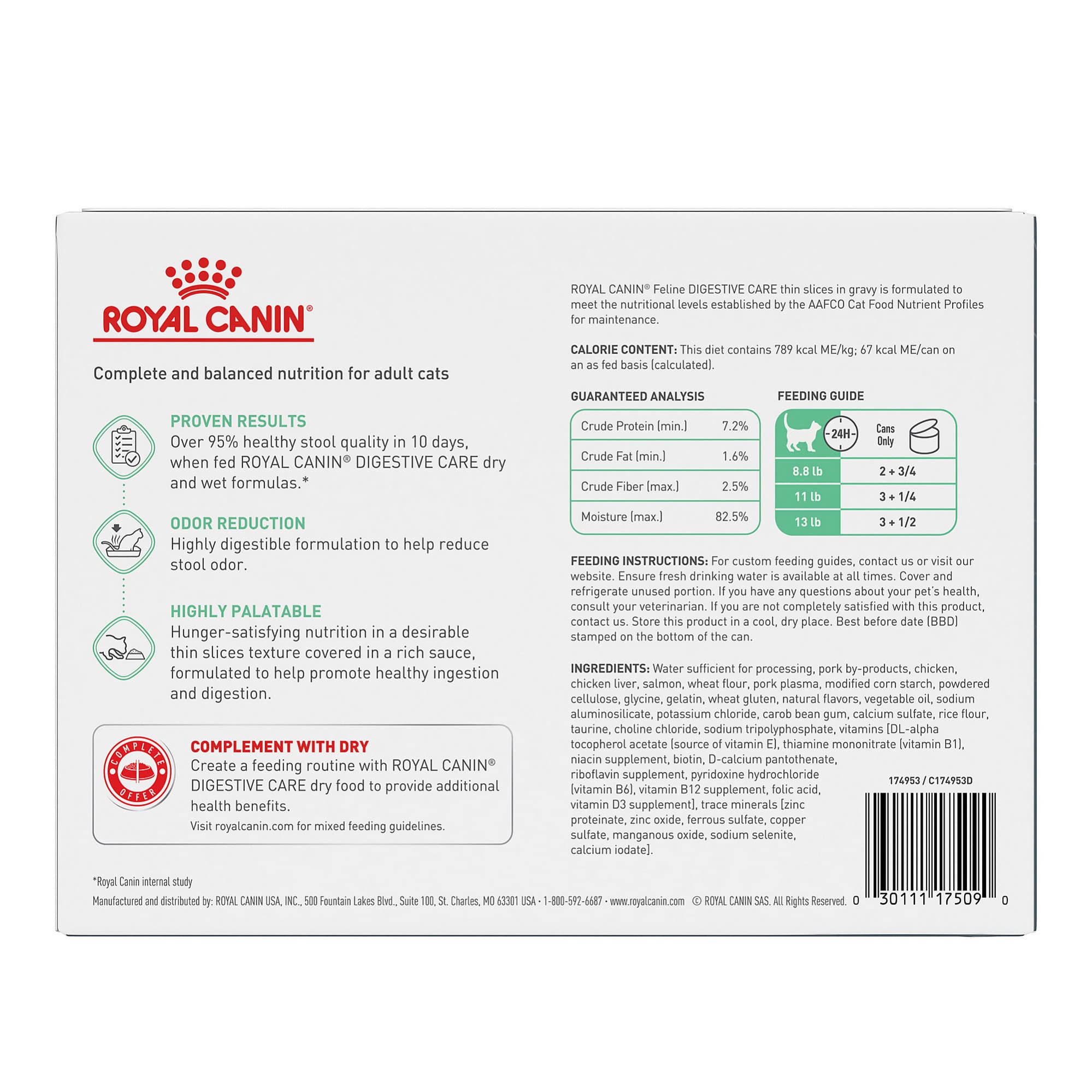 ROYAL CANIN Digestive Care wet cat food can shown as a single unit.