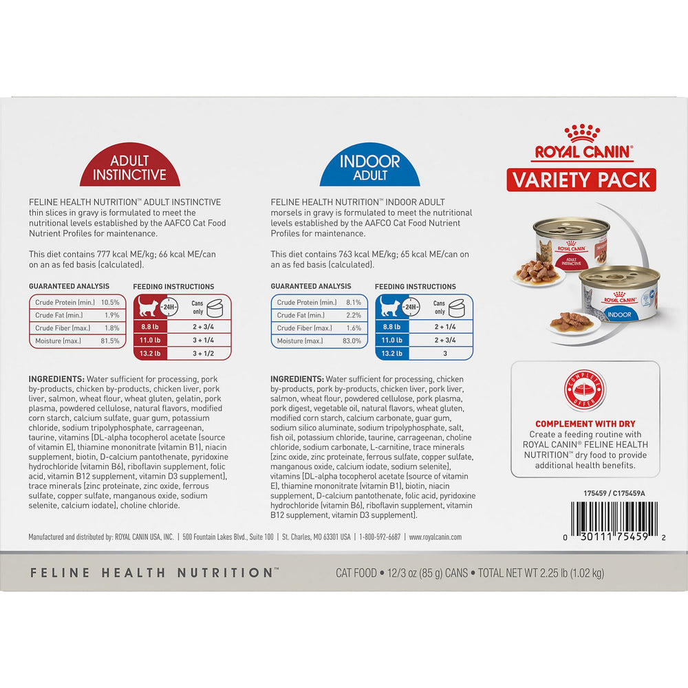 ROYAL CANIN Indoor Adult Morsels in Gravy recipe shown close up.