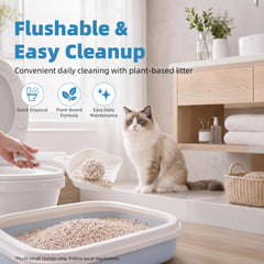 Roypet tofu cat litter with its plant-based formula highlighted.