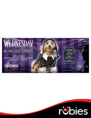 Rubies Wednesday Addams pet costume shirt detail showing its step-in design.