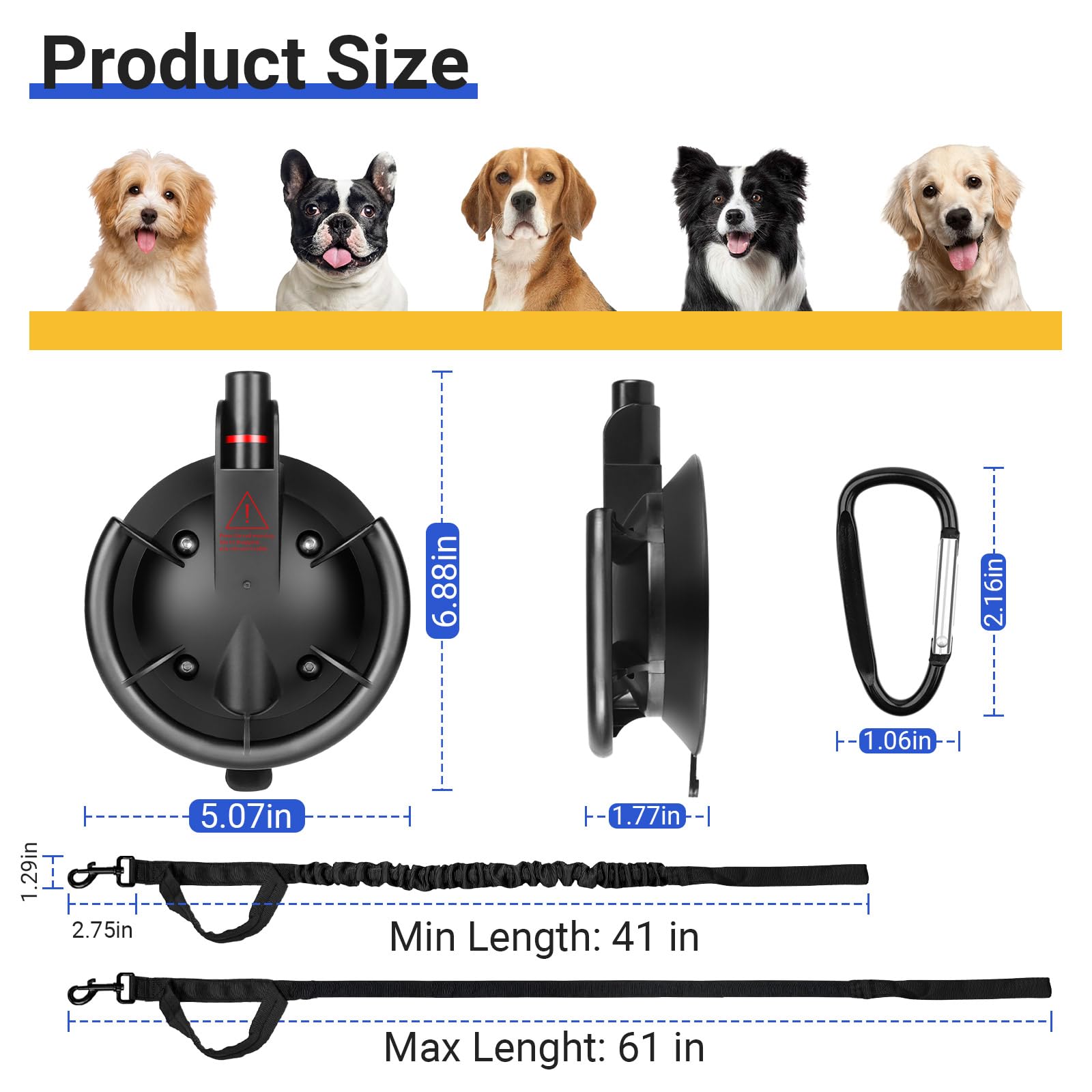Ruppence dog grooming tether with its high-elasticity nylon leash.