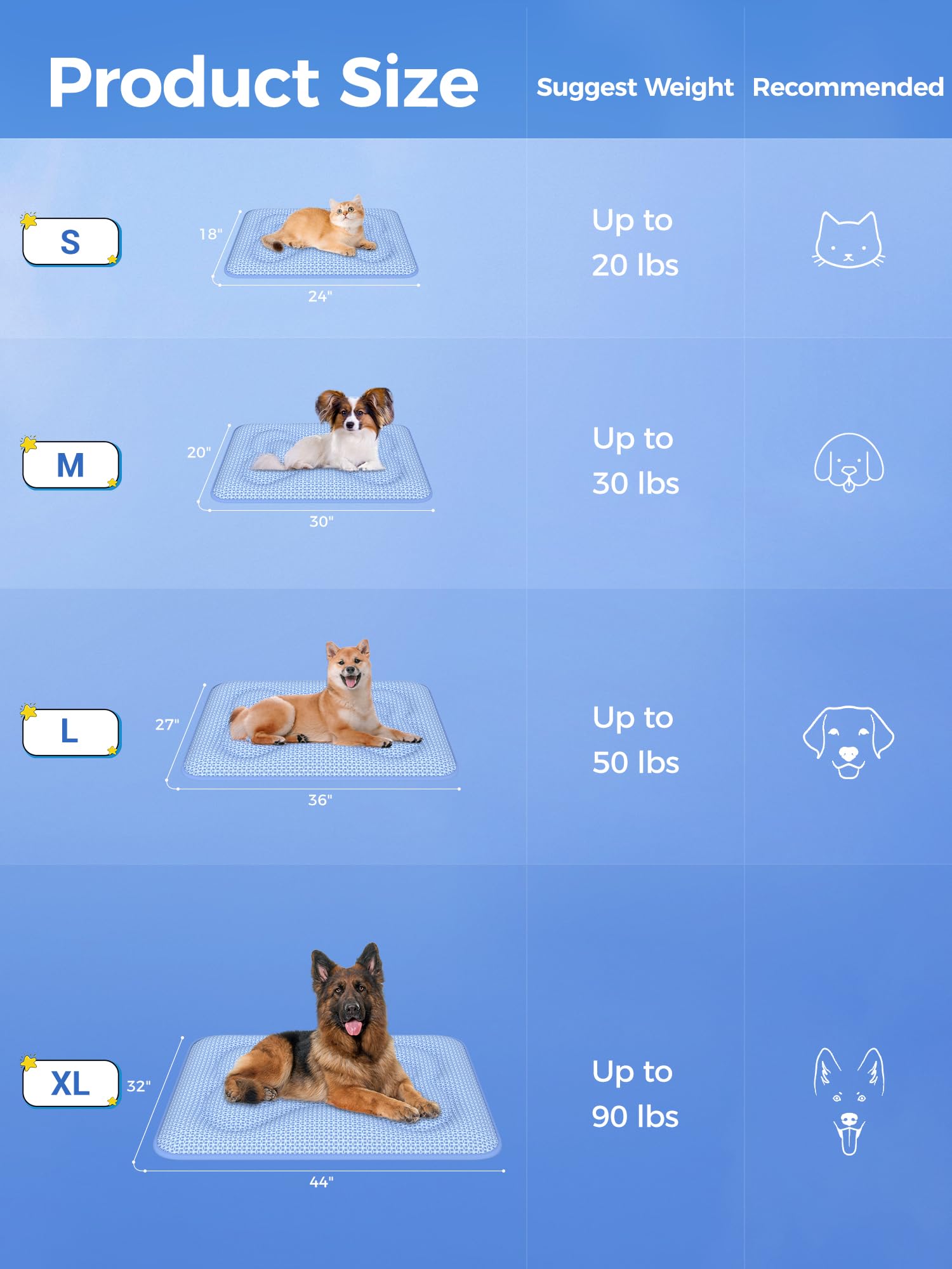 Rywell cooling mat for dogs shown with its built-in carry handle.