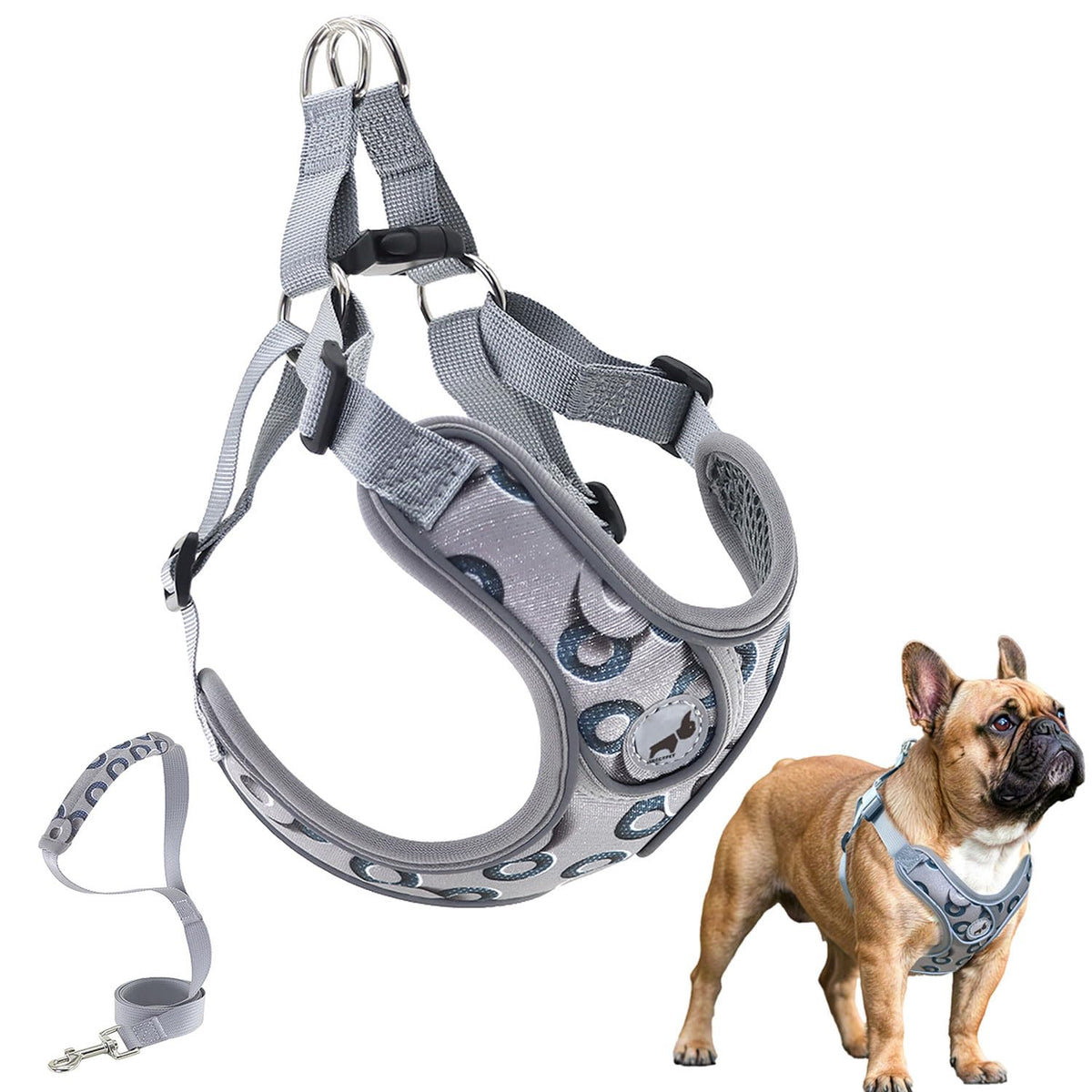SAEGYPET dog harness shown from the front to display its vest-style shape.
