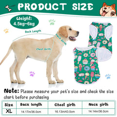Saintrygo dog shirts featuring a selection of summer fruit, cartoon, and animal prints.