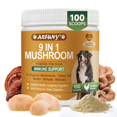 SANTKOL dog mushroom powder shown from the front.
