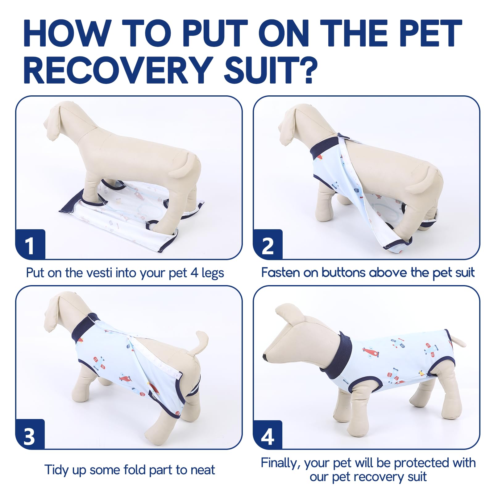 SAWMONG dog recovery suit shown on a dog from the side.
