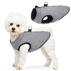 SCENEREAL winter dog vest coat shown from the front.