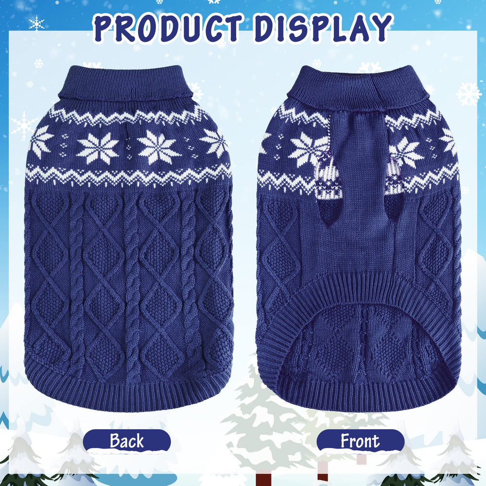 Blue color option of the SCIROKKO dog sweater.