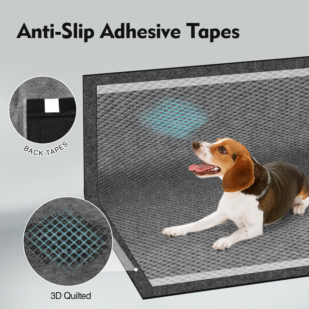 SCLOSE charcoal dog pee pads shown in use for dog potty training.