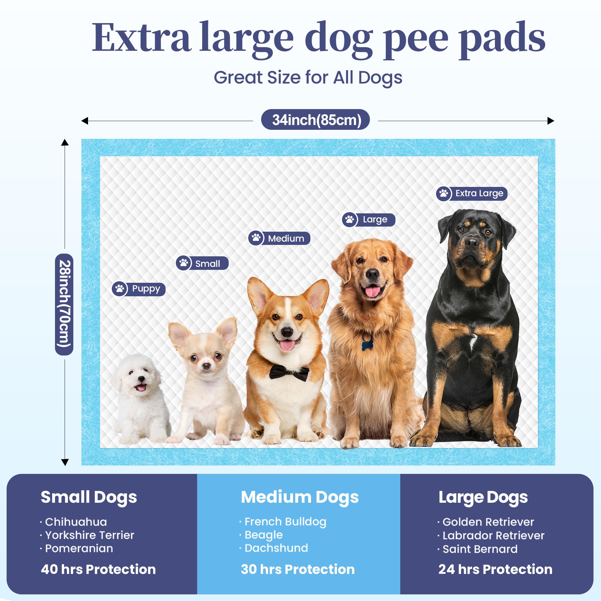SCLOSE XL Dog Pee Pad laid out to show its absorbent surface.