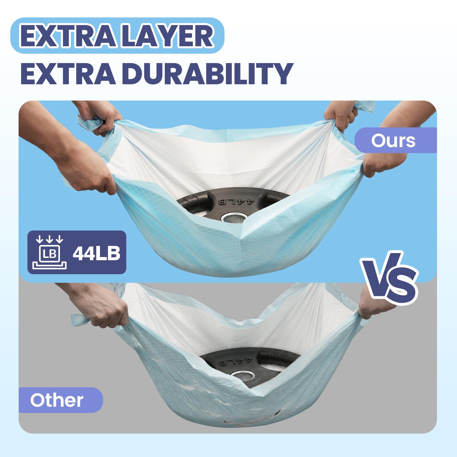SCLOSE XXL puppy pads showing the layered edge construction.