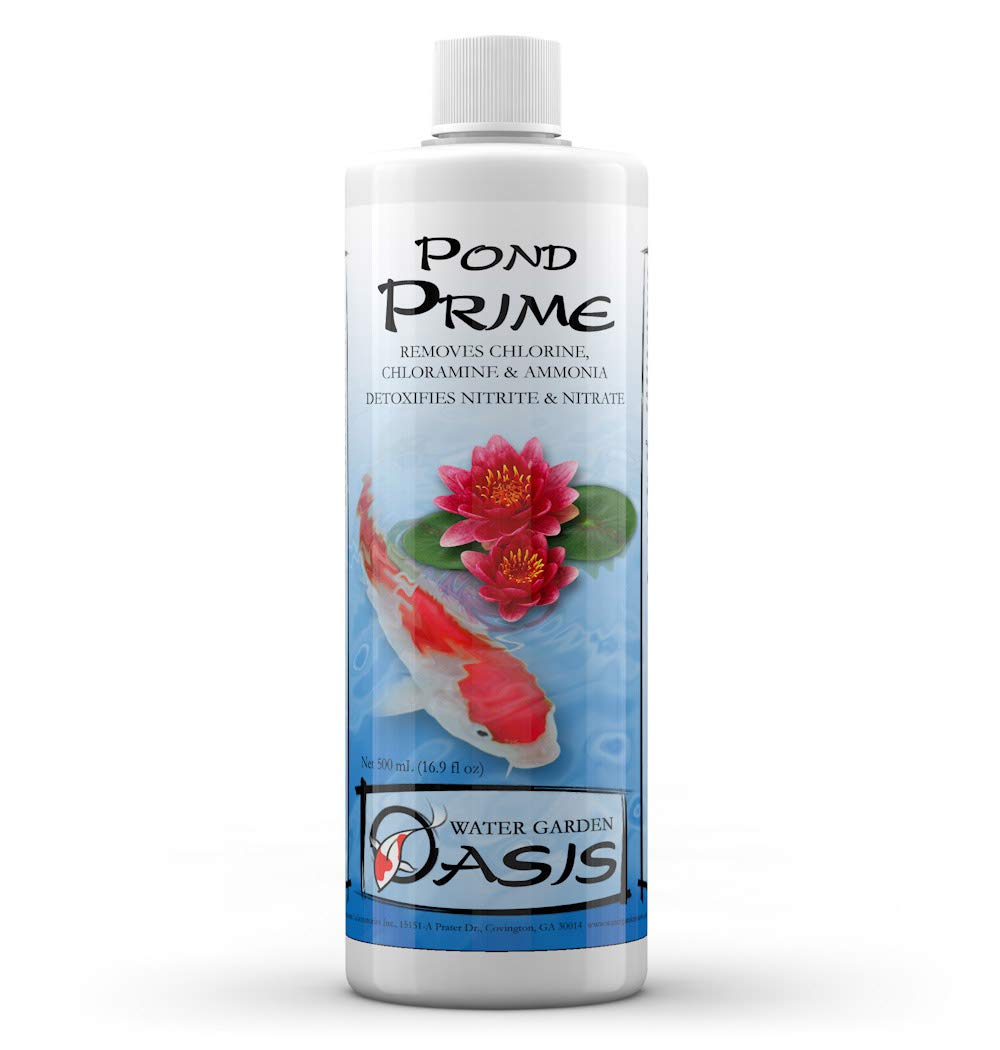 Seachem Pond Prime water conditioner bottle shown from the front.